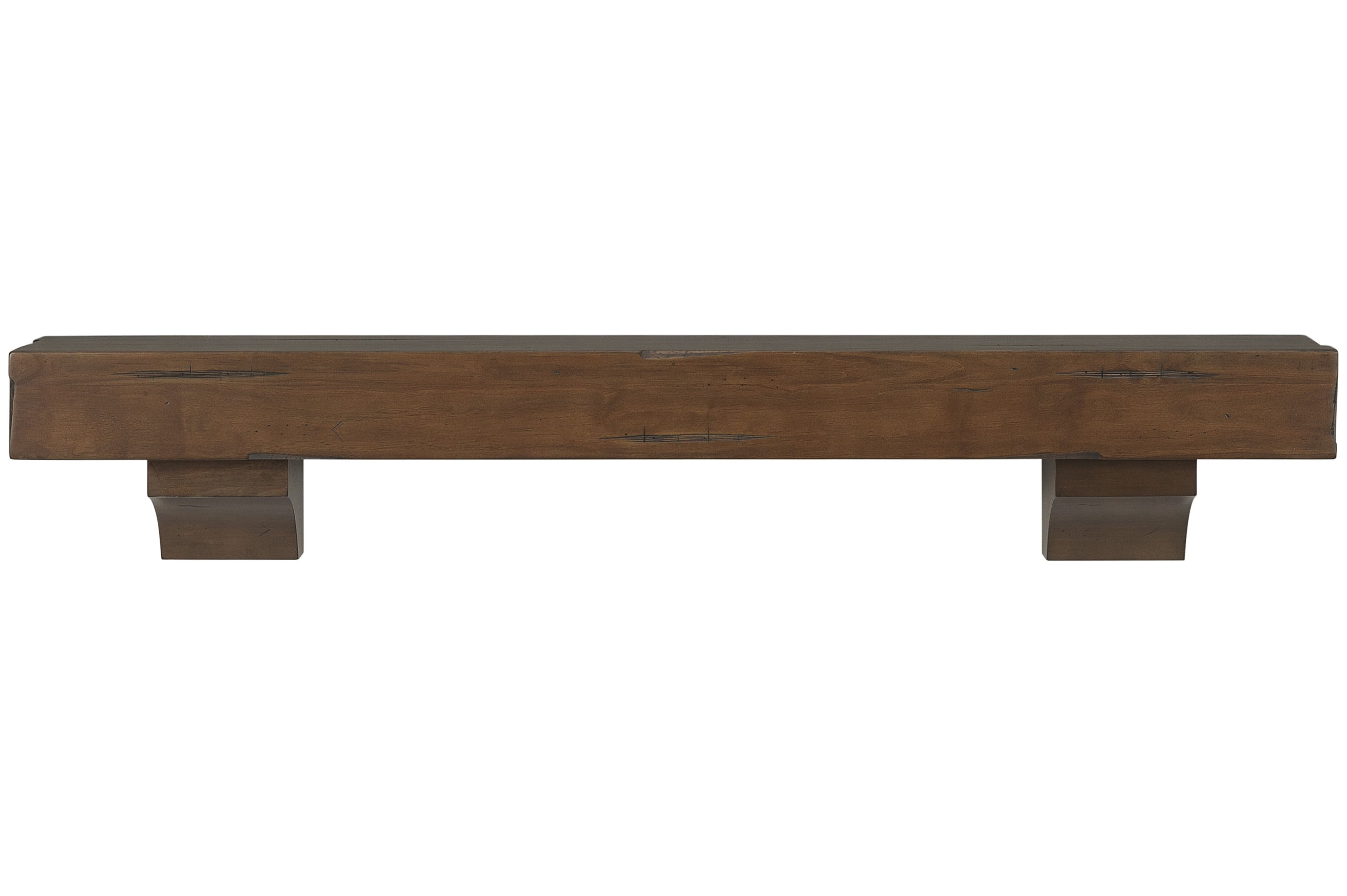 The Shenandoah 60" Pine Wood Mantel Shelf Warm Cherry Finish