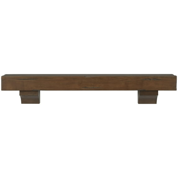 The Shenandoah 72" Pine Wood Mantel Shelf Warm Cherry Finish