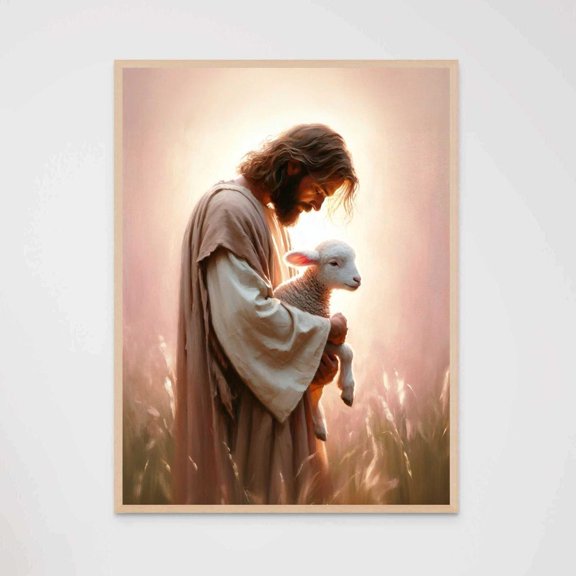 The Shepherd Christian Prints The Good Shepherd Picture Leave The 99 Bible Art Jesus, Unframed Paper Poster 8x10in