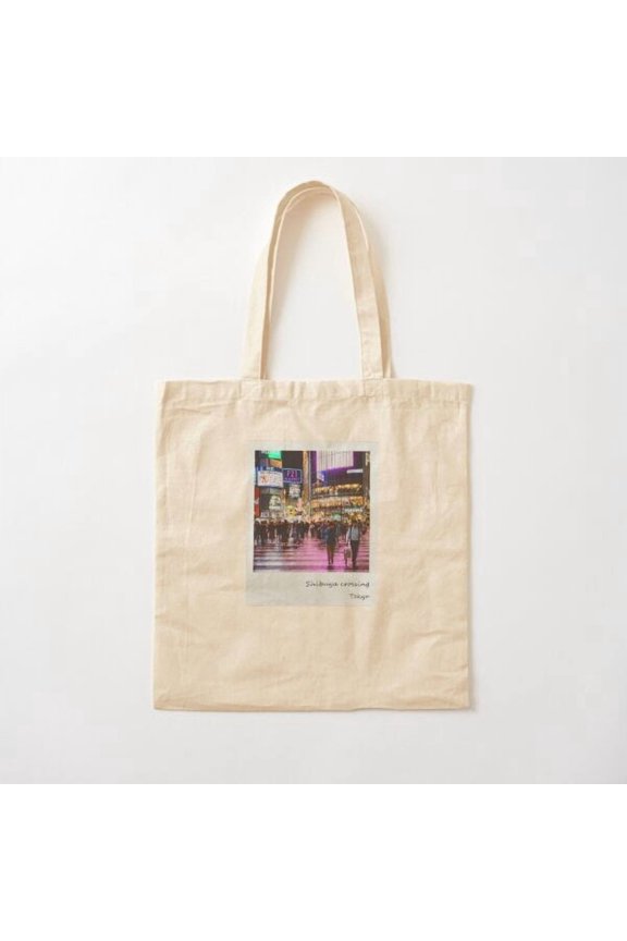 The Shibuya Crossing At Night In Tokyo Canvas Tote Bags, Reusable Shopping Bag