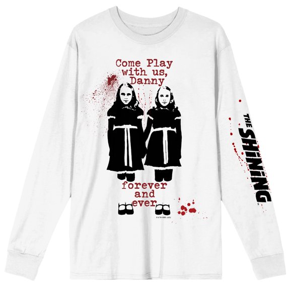 The Shining Come Play With Us, Danny Men's White Long Sleeve Crew Neck Tee-Large