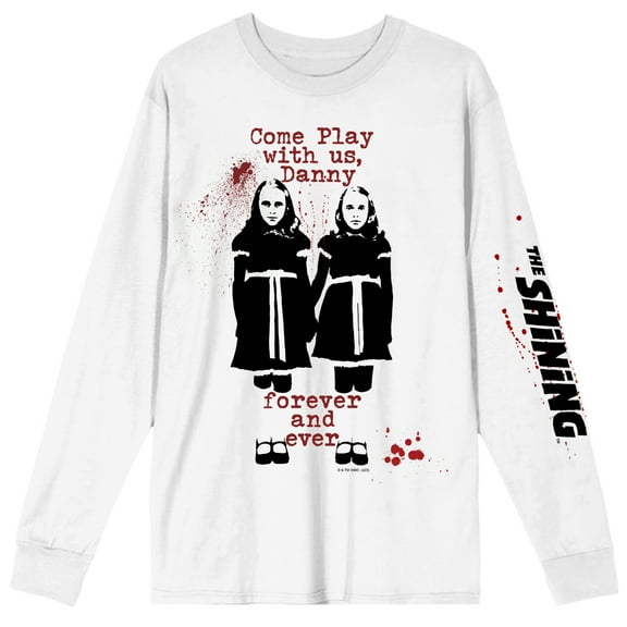 The Shining Come Play With Us, Danny Men's White Long Sleeve Crew Neck Tee-Medium