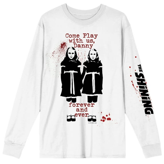 The Shining Come Play With Us, Danny Men's White Long Sleeve Crew Neck Tee-Small