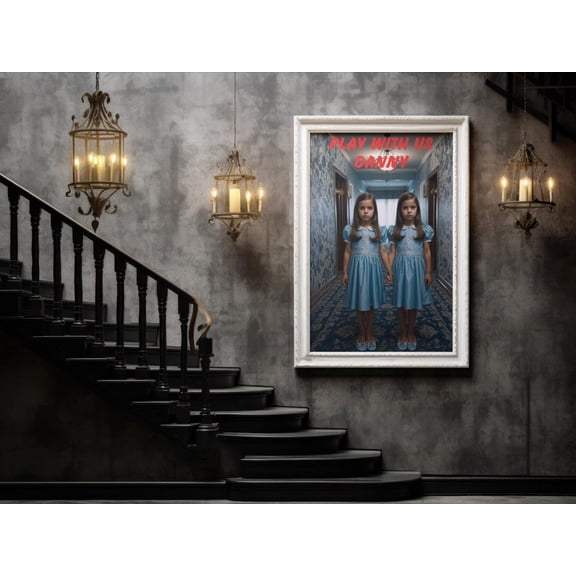 The Shining Movie Poster, Twins Overlook Hotel Horror Art, Unframed Paper Poster 16x20in