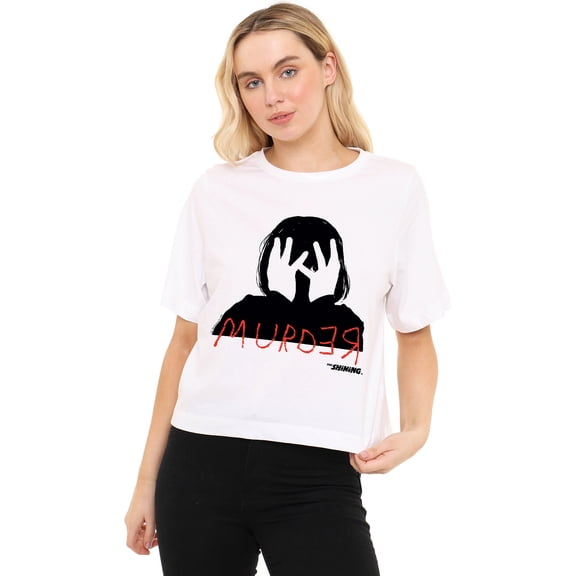 The Shining Redrum Women's Boxy Cropped T-Shirt Casual Graphic Tee