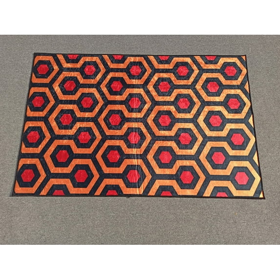 The Shining Rug, Red Rugs, Trendy Rug, Modern Rug, Cool Rug, Hallway Rug, Geometric Rug, Non-Slip Carpet, Front Door Rug, Gift Decor Rug, 2.6'x6.5' - 80x200 cm