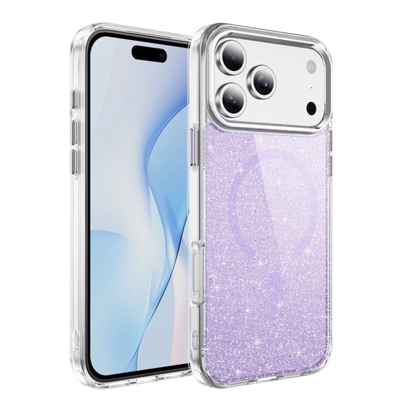 The Shiny 17 Phone is Transparent Shockproof Thin and Compatible with Wireless Charging,Purple