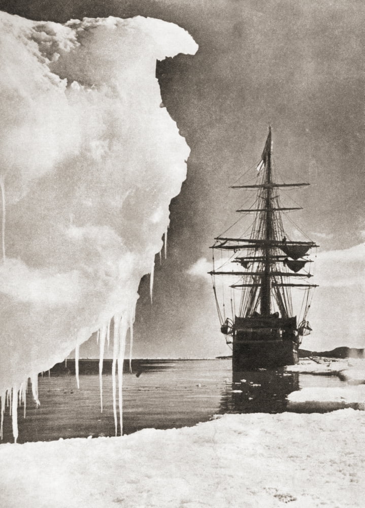The Ship Terra Nova At The South Pole During Robert Falcon Scotts Terra Nova Expedition 1910 Canvas Art - Ken Welsh Design Pics (12 x 17)