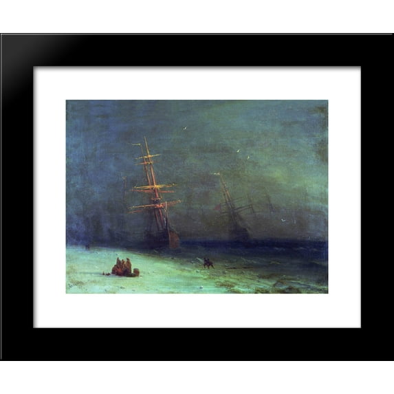 The Shipwreck on Northern sea 20x24 Framed Art Print by Aivazovsky, Ivan