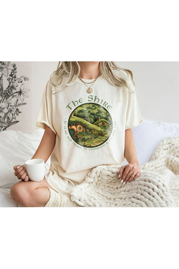 The Shire Lotr T-Shirt, Distressed Fantasy Merch, Hobbit Poster Shirt, Bilbo Baggins Fan, Frodo Aragon Elven, Hobbit Lovers, Lord Of The Rings