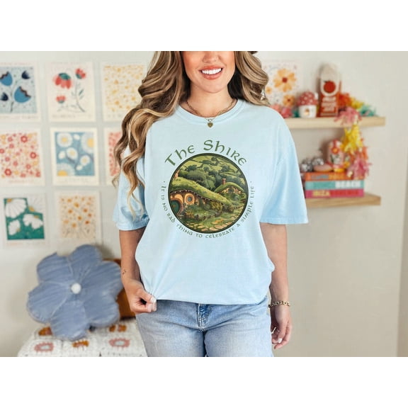 The Shire Lotr T-Shirt, Distressed Fantasy Merch, Hobbit Poster Shirt, Bilbo Baggins Fan, Frodo Aragon Elven, Hobbit Lovers, Lord Of The Rings