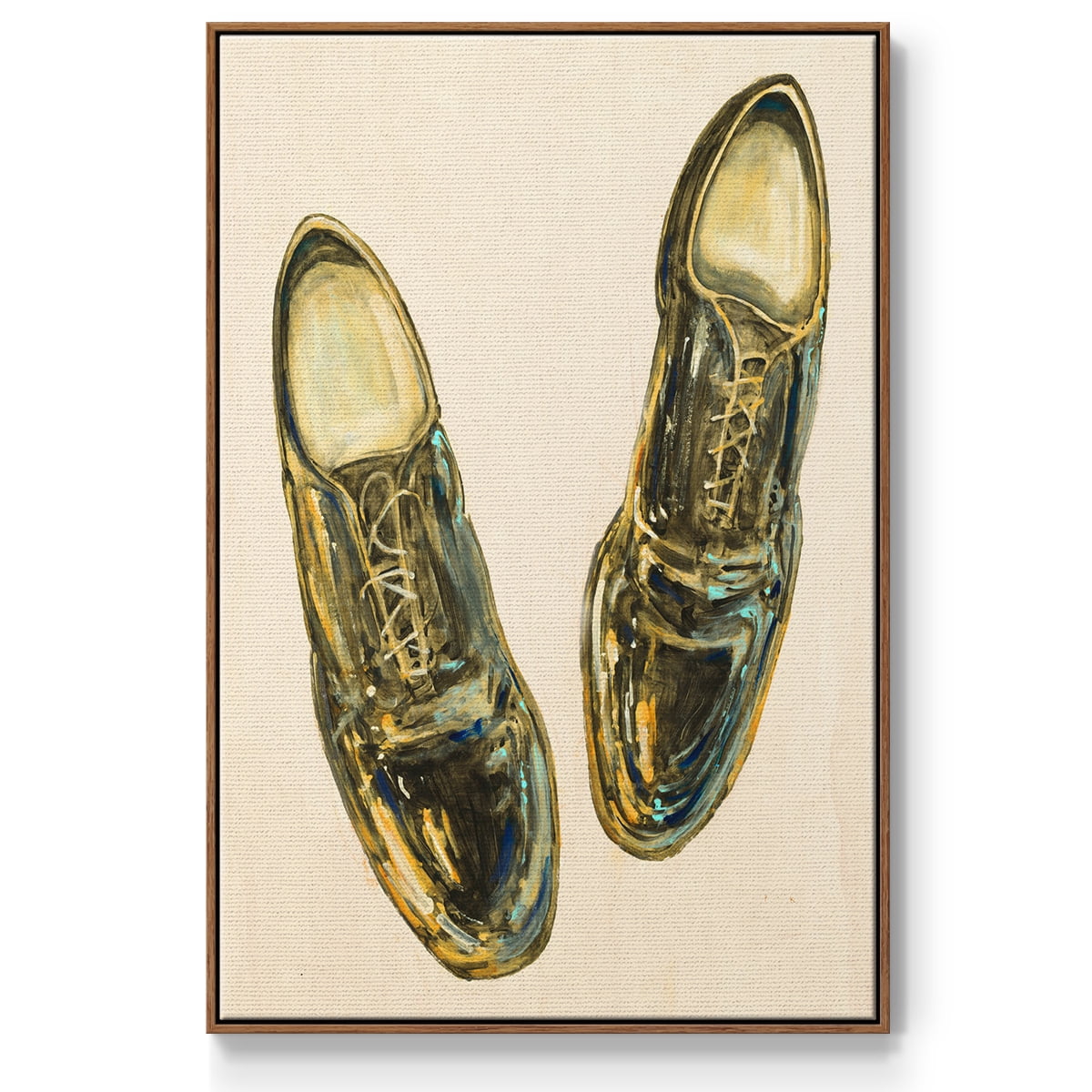The Shoe Fits I V1 Framed Premium Gallery Wrapped Canvas - Ready to Hang - 25 x 37 - Walnut Floating Frame