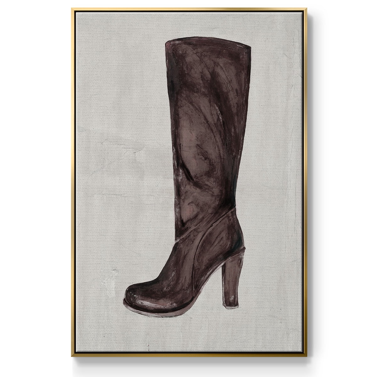 The Shoe Fits III V1 Framed Premium Gallery Wrapped Canvas - Ready to Hang - 17 x 25 - Gold Floating Frame