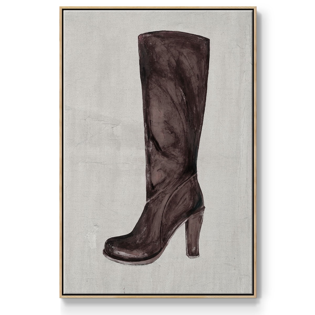 The Shoe Fits III V1 Framed Premium Gallery Wrapped Canvas - Ready to Hang - 17 x 25 - Natural Wood Floating Frame