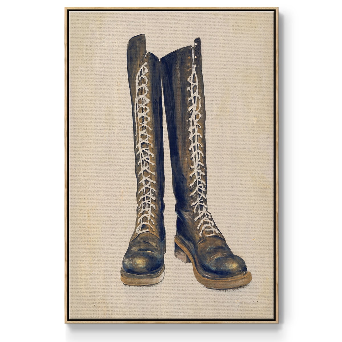 The Shoe Fits III V1 Framed Premium Gallery Wrapped Canvas - Ready to Hang - 17 x 25 - Natural Wood Floating Frame