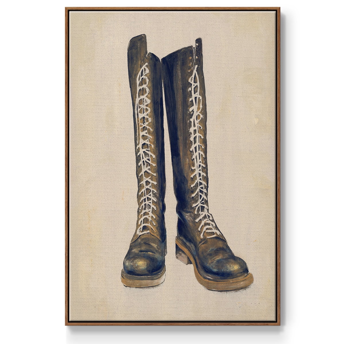 The Shoe Fits III V1 Framed Premium Gallery Wrapped Canvas - Ready to Hang - 17 x 25 - Walnut Floating Frame