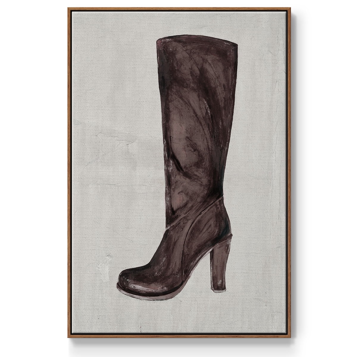 The Shoe Fits III V1 Framed Premium Gallery Wrapped Canvas - Ready to Hang - 27 x 41 - Walnut Floating Frame