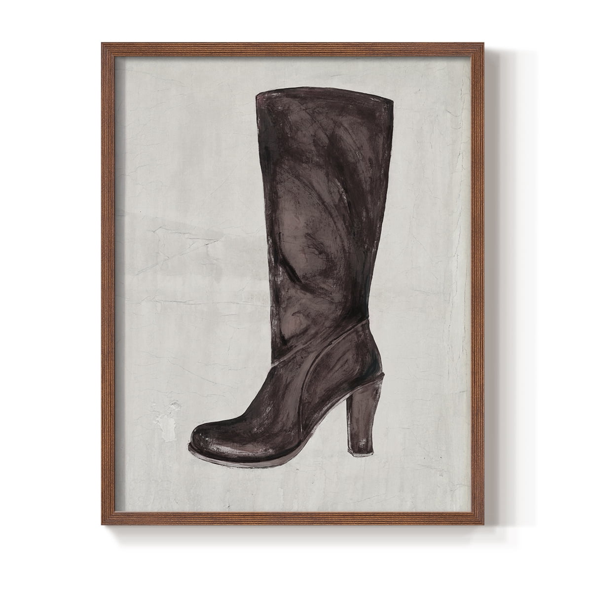 The Shoe Fits III V1 Framed Print in Brown Solid Wood Framed Print No Nail Hanging