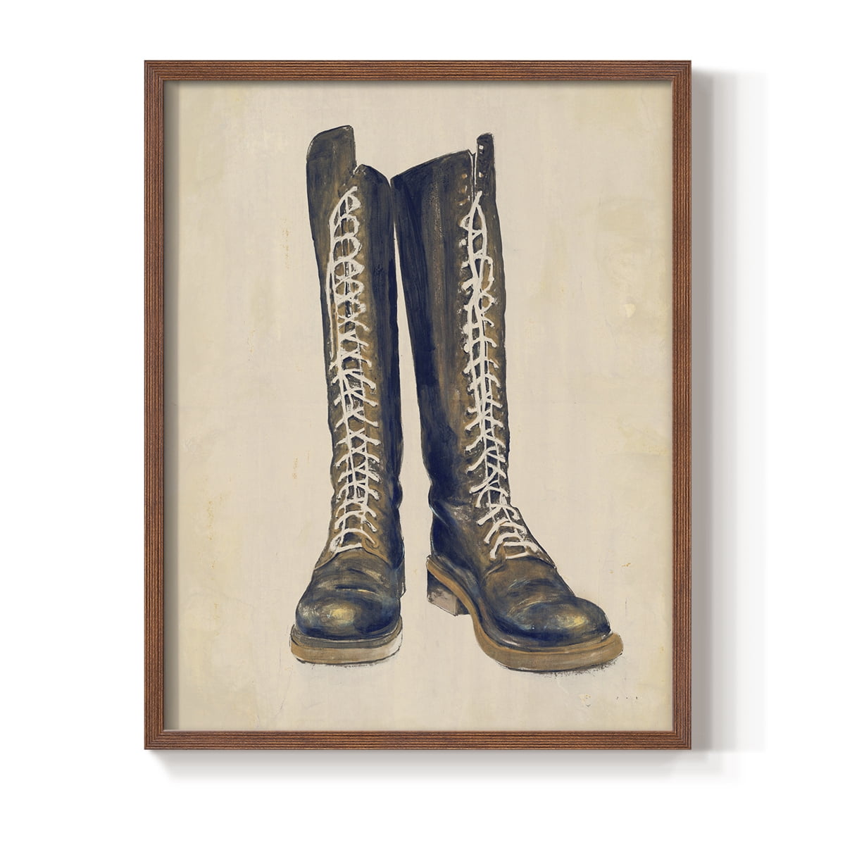 The Shoe Fits III V1 Framed Print in Brown Solid Wood Framed Print No Nail Hanging