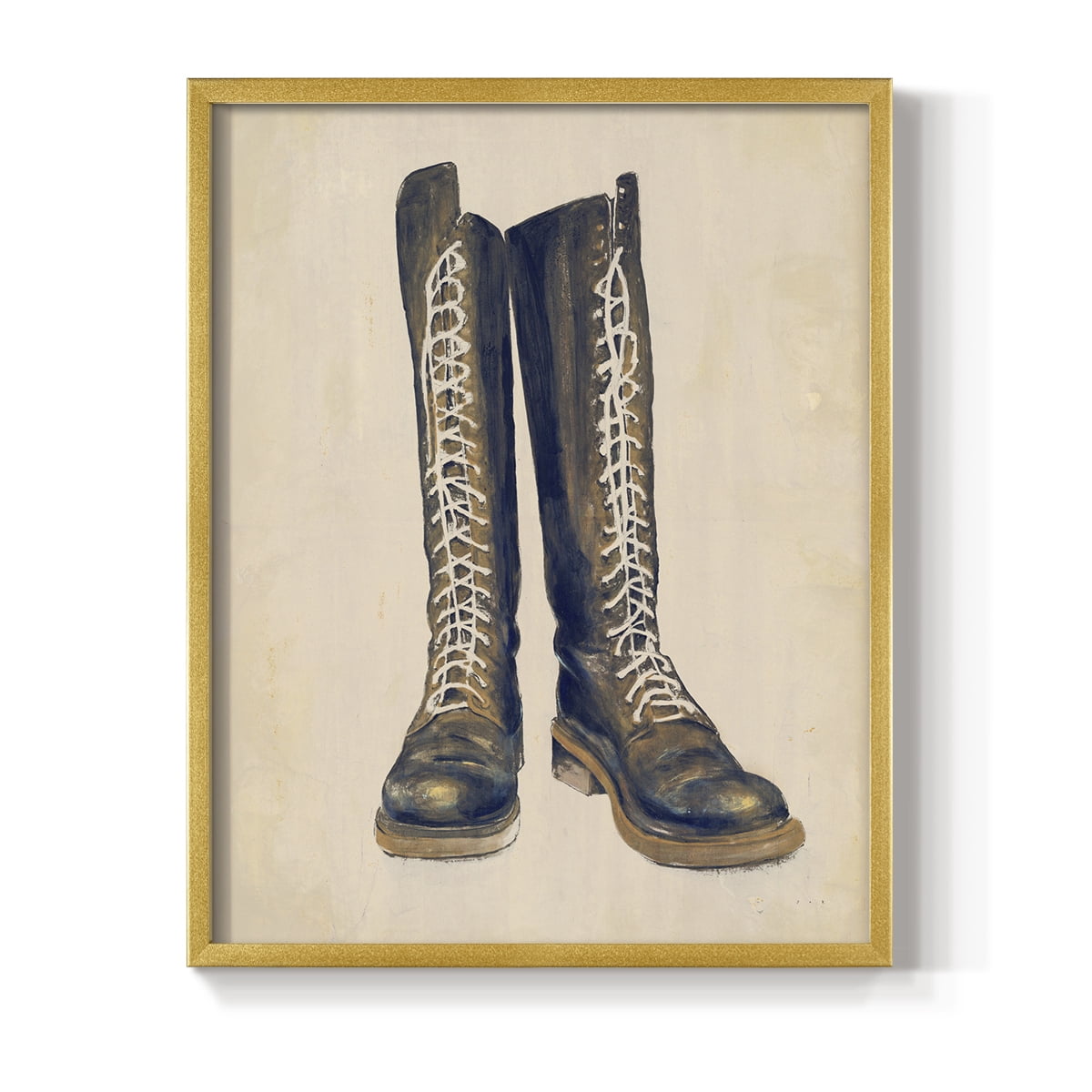 The Shoe Fits III V1 Framed Print in Gold Solid Wood Framed Print No Nail Hanging