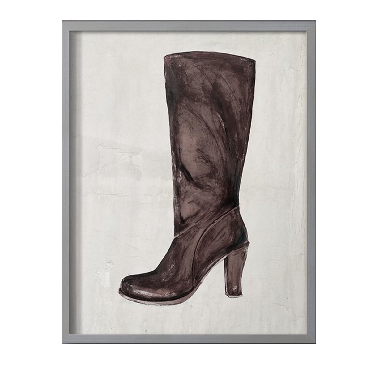 The Shoe Fits III V1 Framed Print in Gray Solid Wood Framed Print No Nail Hanging