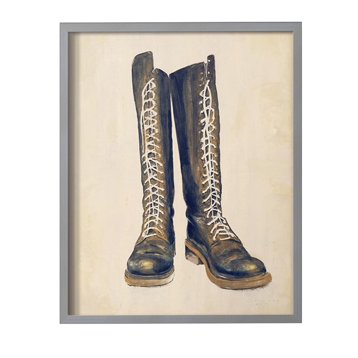 The Shoe Fits III V1 Framed Print in Gray Solid Wood Framed Print No Nail Hanging