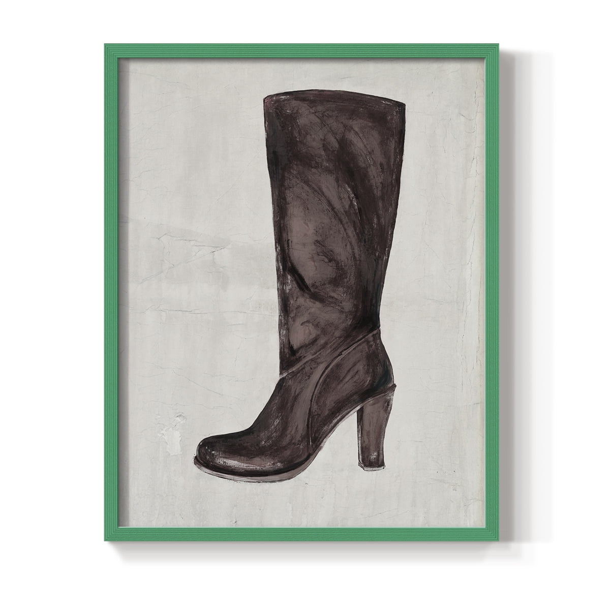 The Shoe Fits III V1 Framed Print in Green Solid Wood Framed Print No Nail Hanging