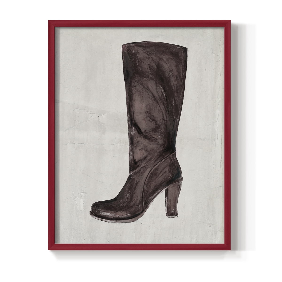 The Shoe Fits III V1 Framed Print in Red Solid Wood Framed Print No Nail Hanging