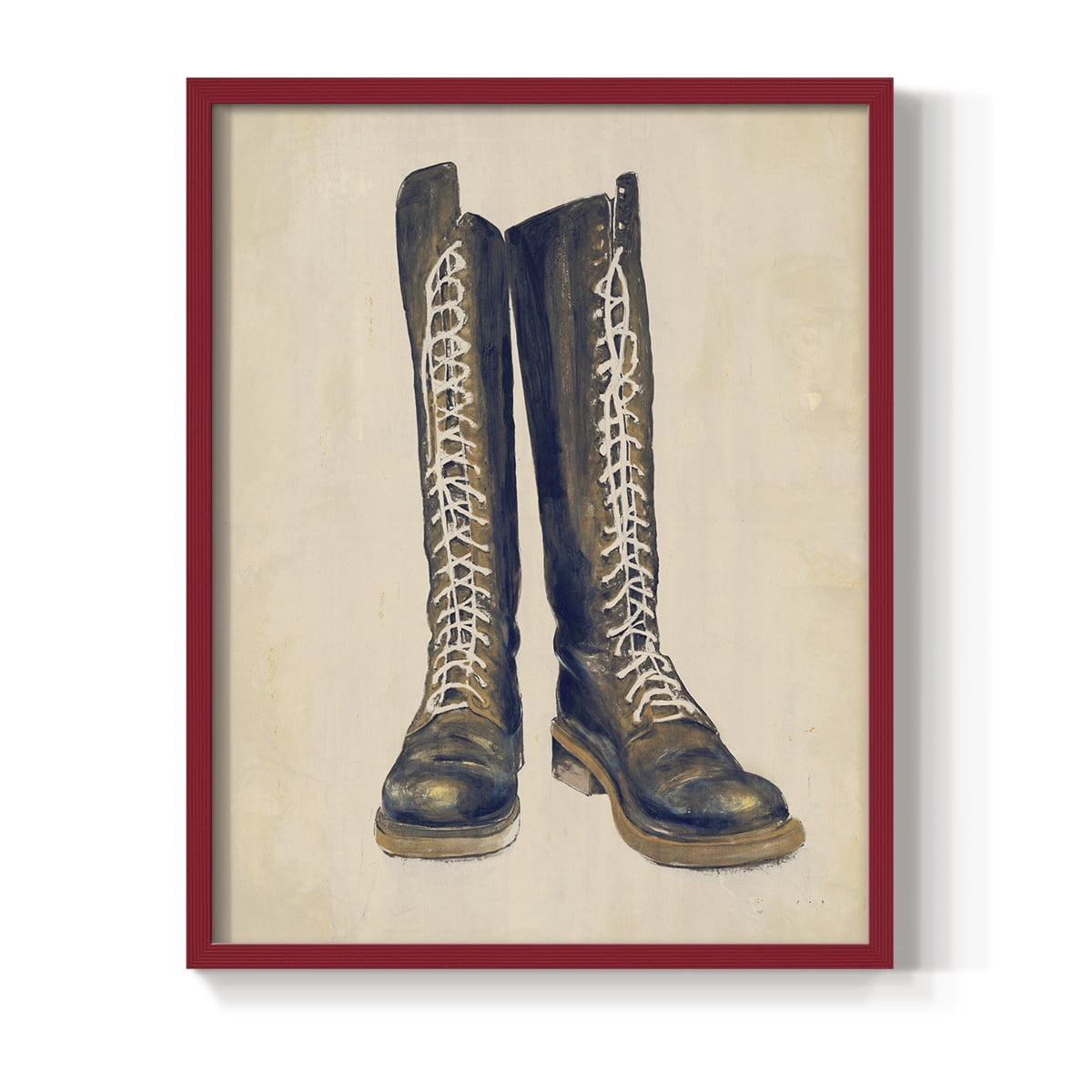 The Shoe Fits III V1 Framed Print in Red Solid Wood Framed Print No Nail Hanging