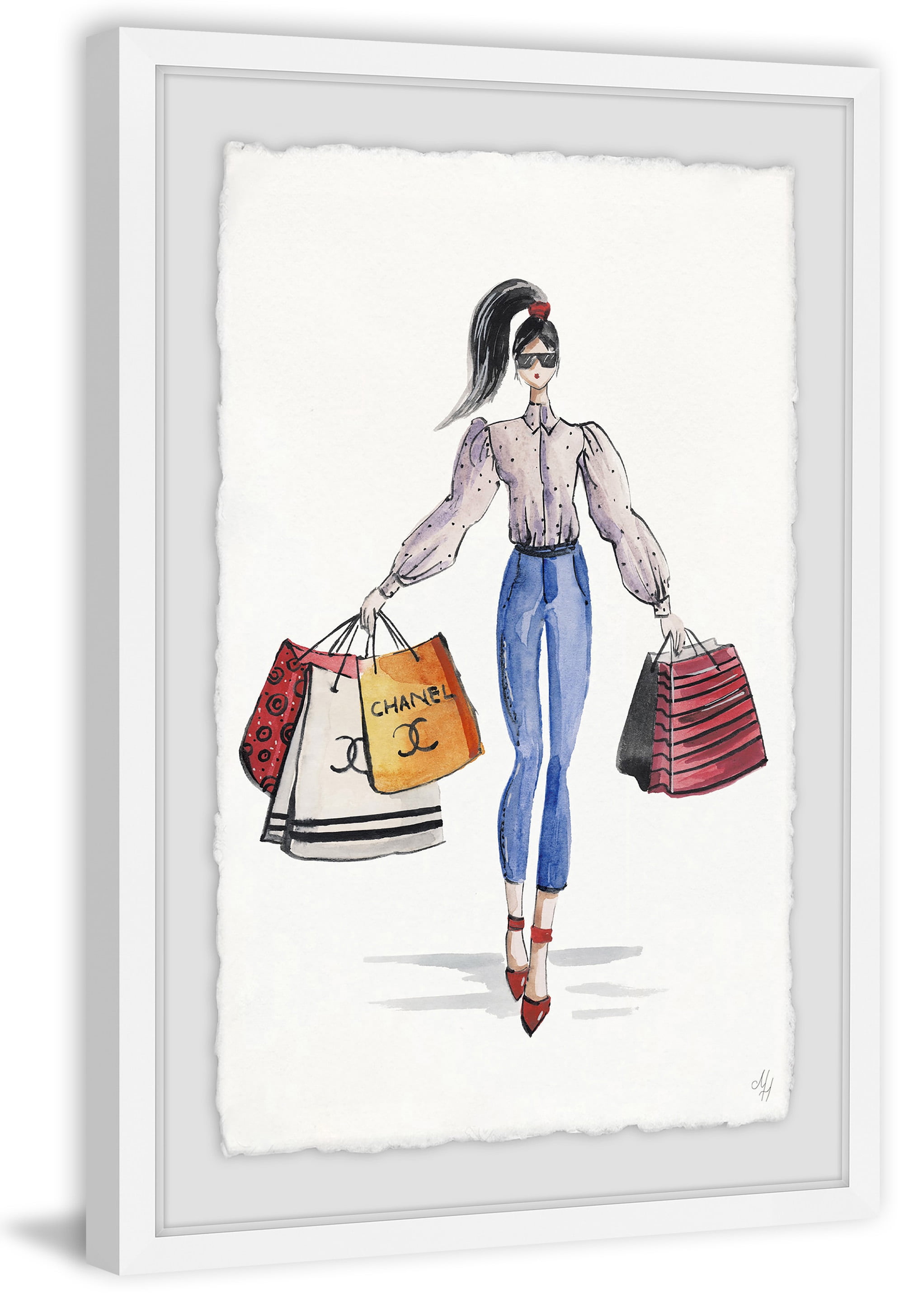 The Shopaholic Framed Painting Print