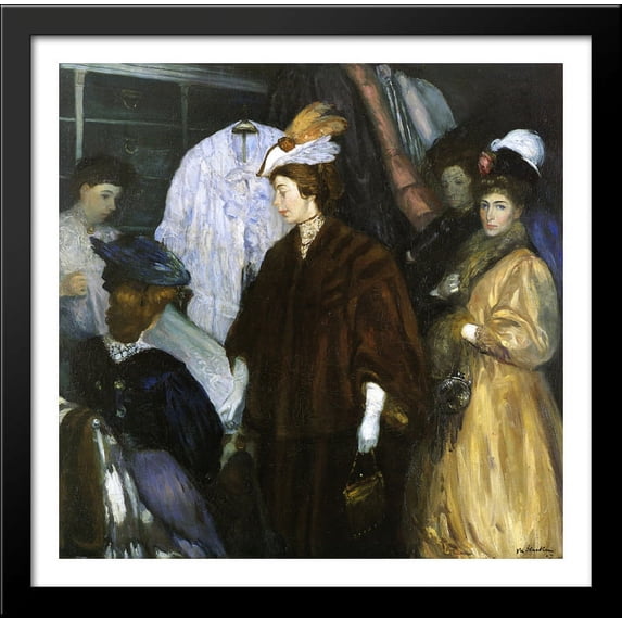 The Shoppers 28x28 Large Black Wood Framed Print Art by William James Glackens