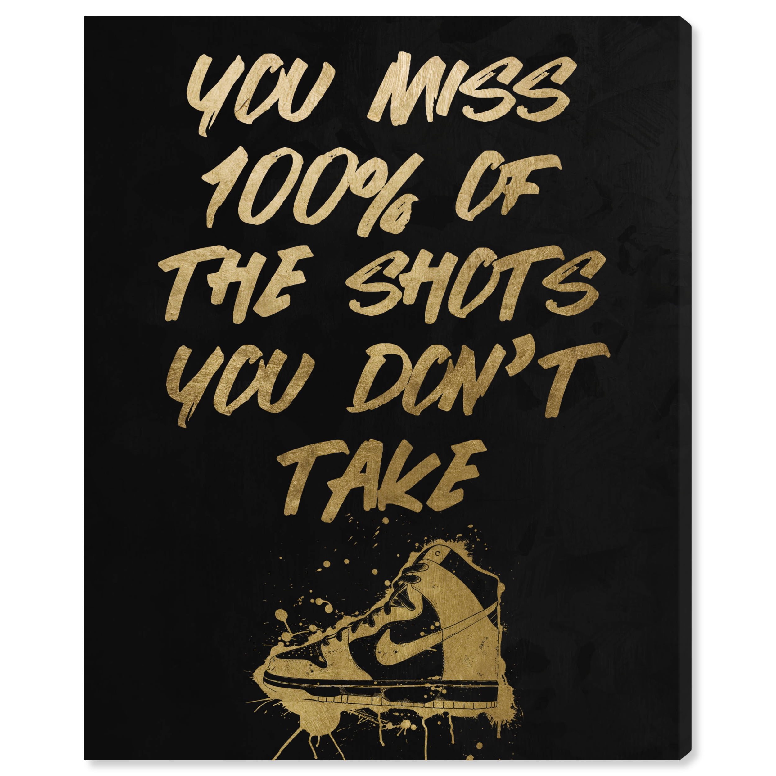 Gold and Black Motivational Quote Canvas Wall Art