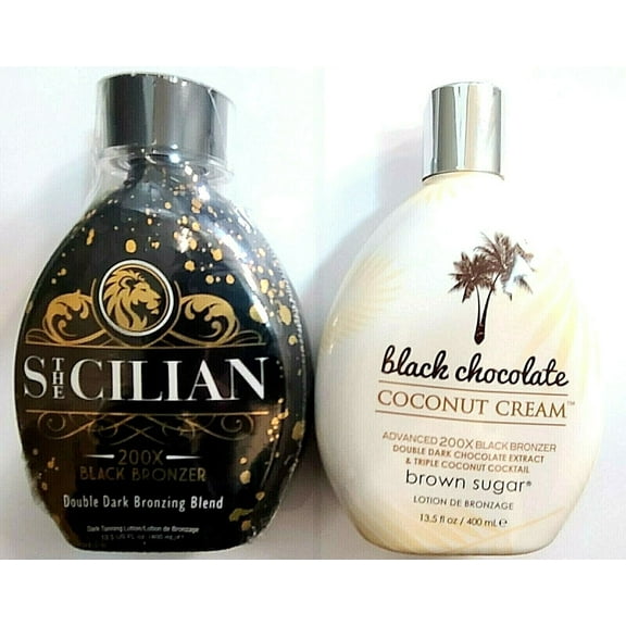 The Sicilian 200X Black Bronzer & Black Chocolate Coconut Cream Tanning Lotion