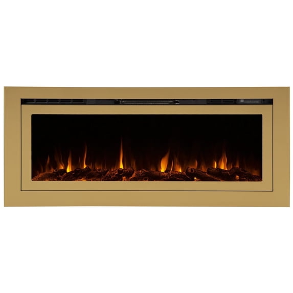 The Sideline Deluxe Gold 60 Inch 86276 Recessed Smart Electric Fireplace