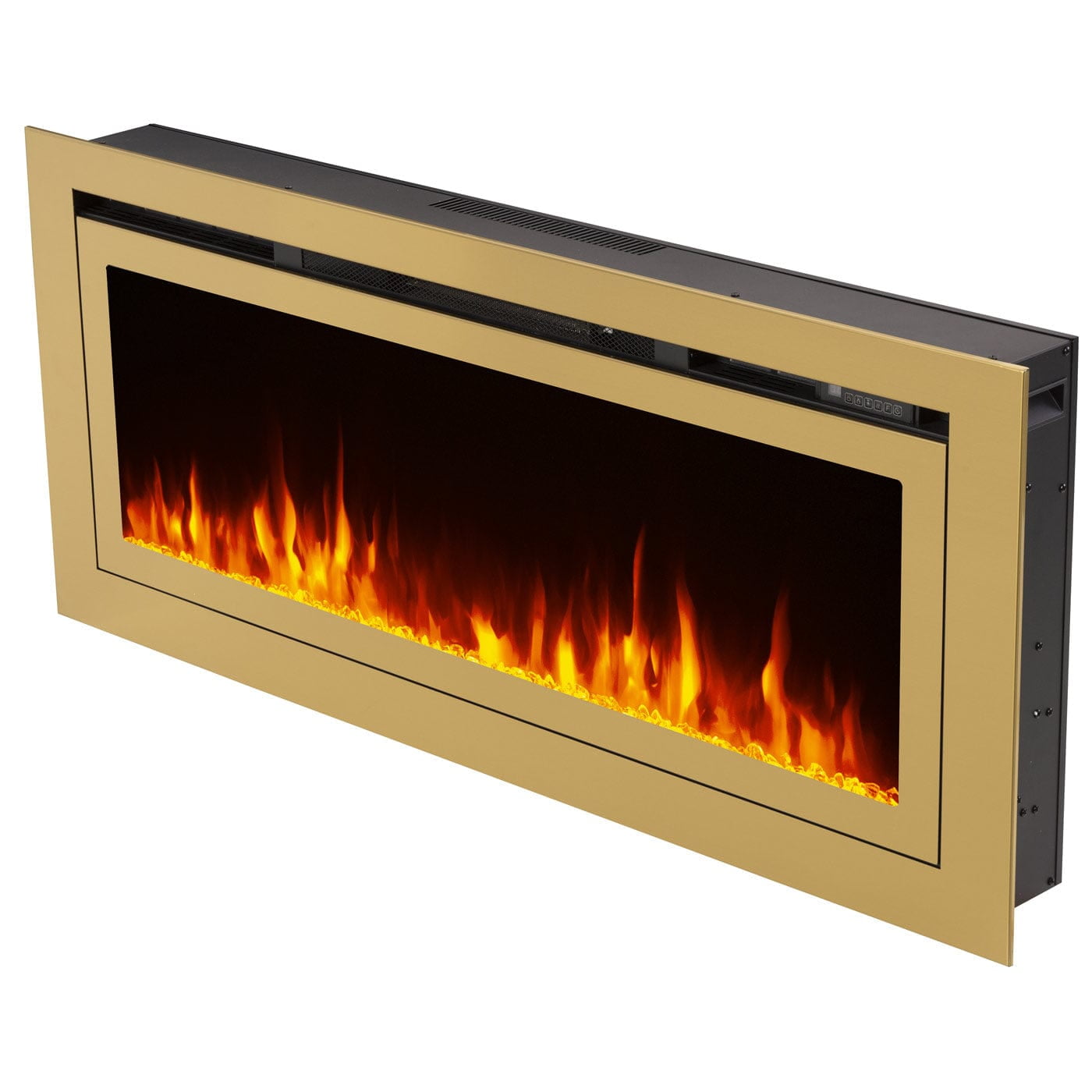 Sideline Deluxe Gold 50" Smart Electric Fireplace with Faux Logs