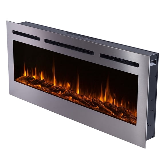 The Sideline Deluxe by Touchstone - Stainless Steel 60 inch Recessed Smart Electric Fireplace
