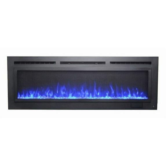 The Sideline Steel Mesh Screen Non Reflective 80047 60" Recessed Electric Fireplace