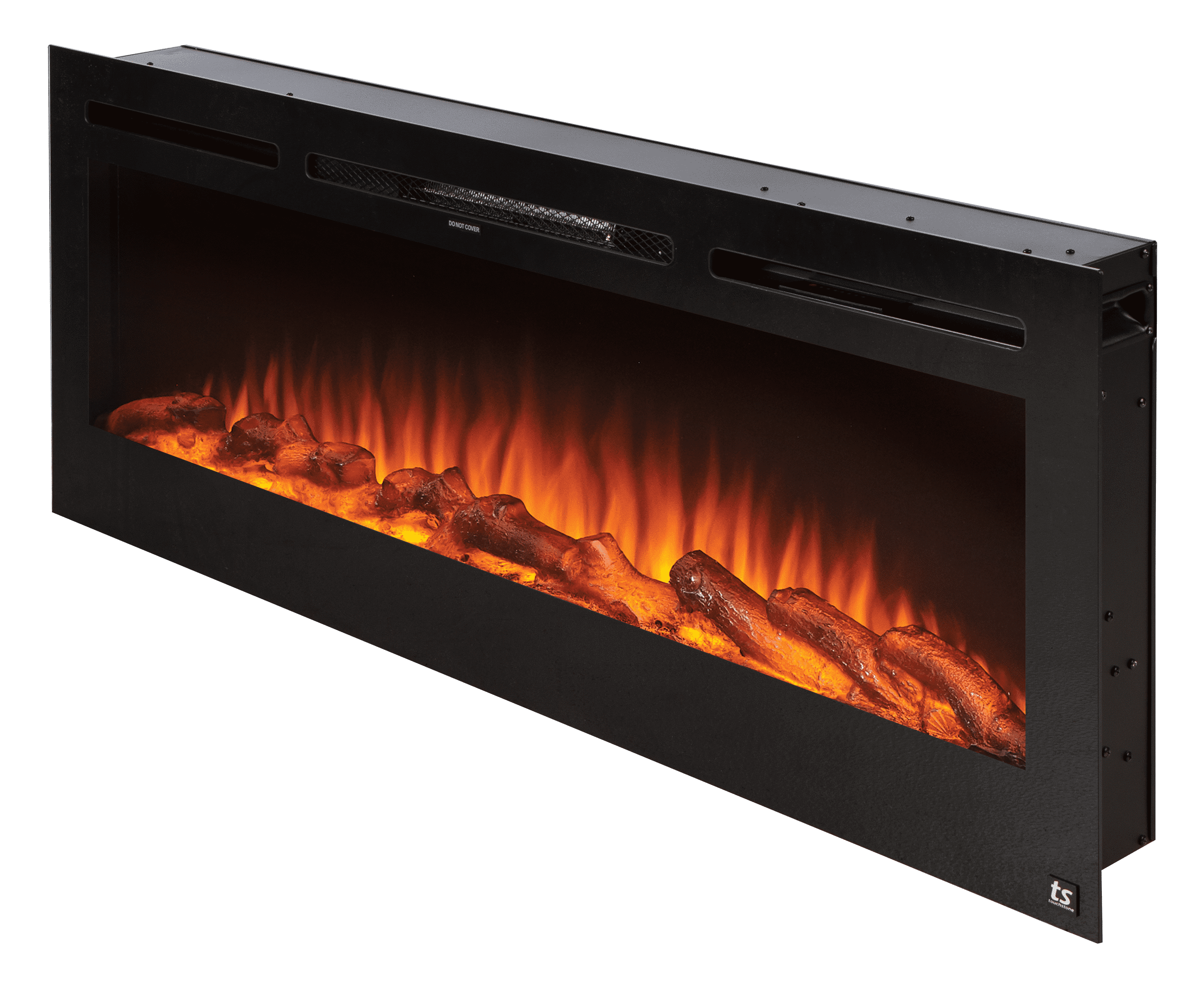 Sideline 50" Black Recessed Wall Mount Electric Fireplace