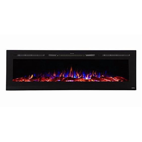 The Sideline by Touchstone - 72" Wide Recessed Electric Fireplace - Black
