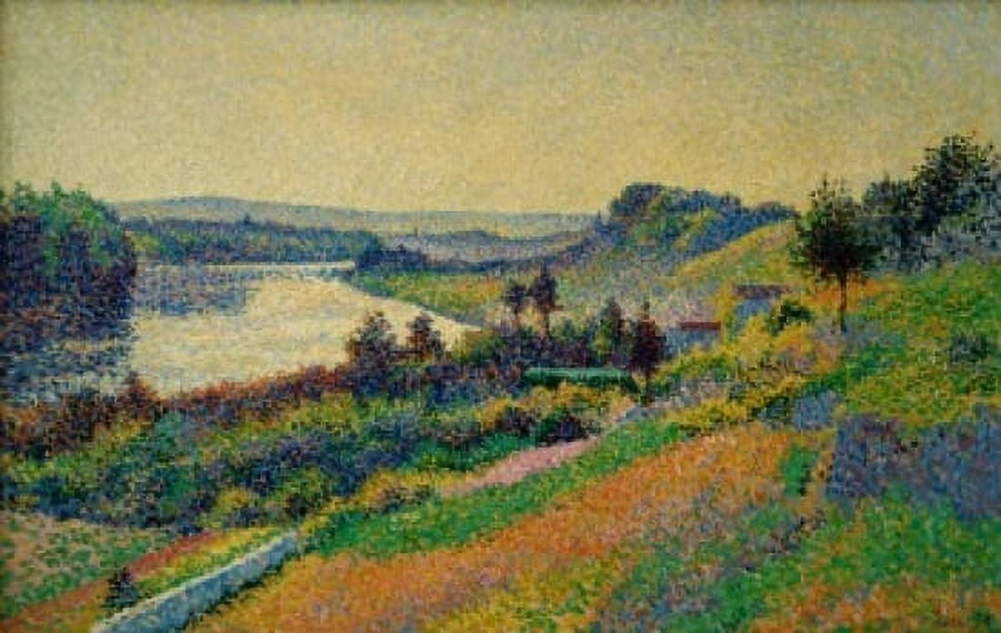 The Siene at Herblay by Maximilien Luce oil on canvas 1890 1858-1941 France Paris Musee dOrsay Canvas Art - Maximilien Luce (18 x 24)