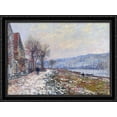thumbnail image 1 of The Siene at Lavacourt, Effect of Snow 36x28 Large Black Ornate Wood Framed Canvas Art by Claude Monet, 1 of 2
