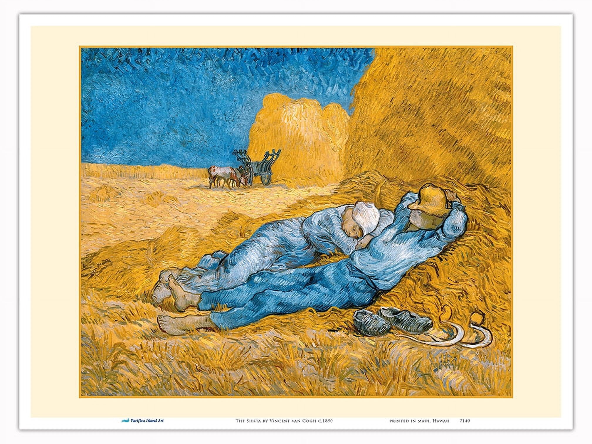 The Siesta - From an Original Color Painting by Vincent van Gogh c.1890 ...