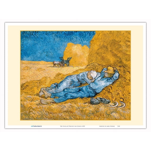 The Siesta - From an Original Color Painting by Vincent van Gogh c.1890 - Master Art Print (Unframed) 9in x 12in