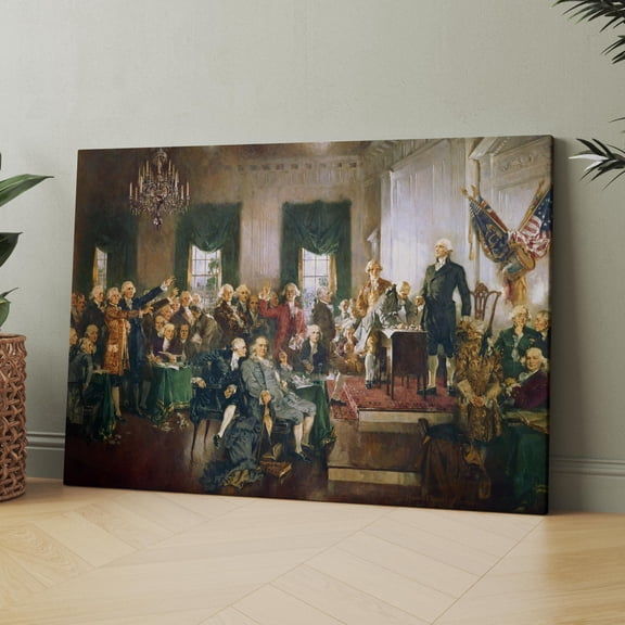 The Signing of the Constitution of the United States USA History Canvas Wall Art Print