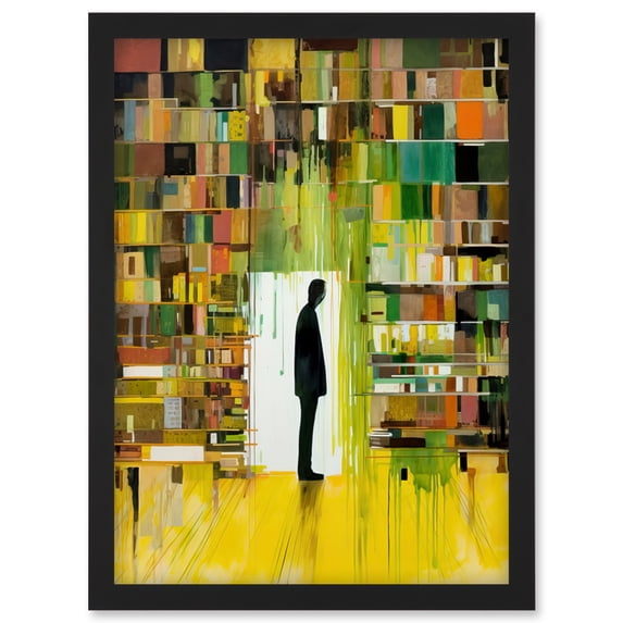 The Silence a Person Finds in a Quiet Library Artwork Framed Wall Art Print A4