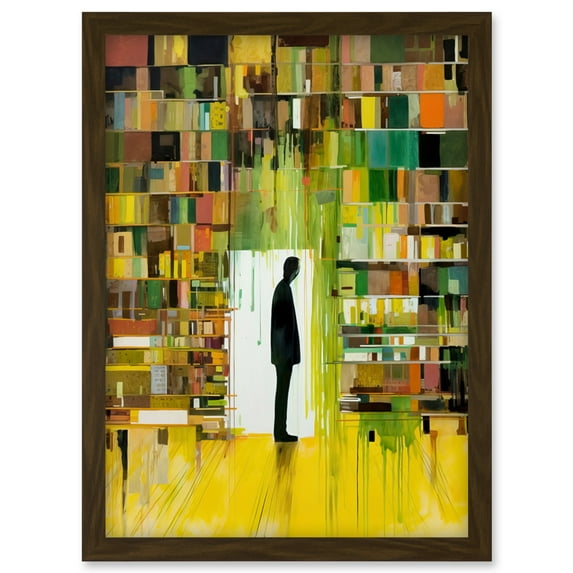 The Silence a Person Finds in a Quiet Library Artwork Framed Wall Art Print A4