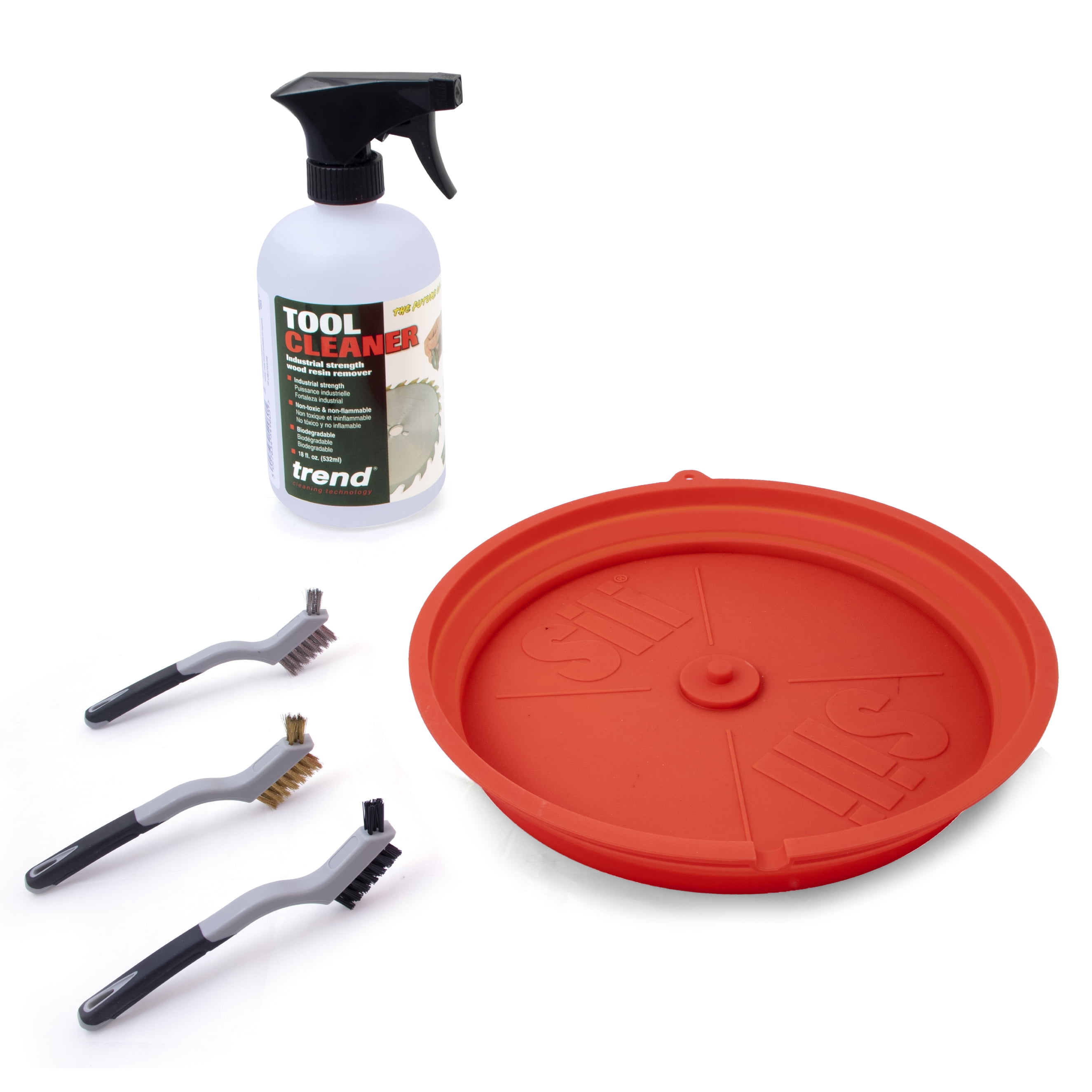 The Sili Deluxe Saw Blade Cleaning Kit includes the Sili Saw Blade