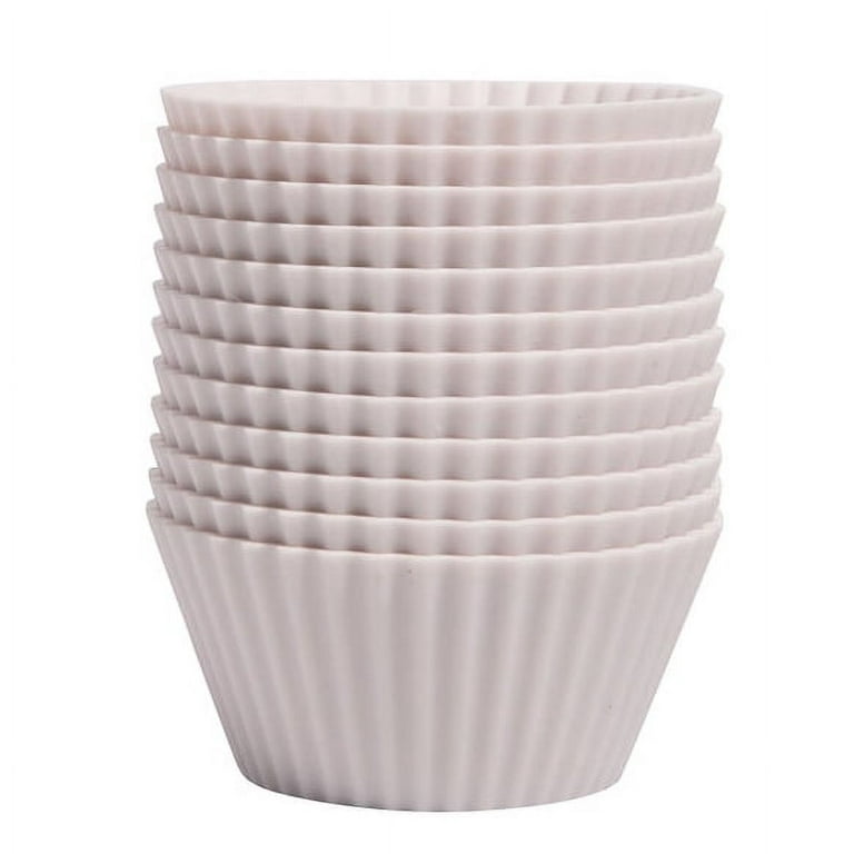  The Silicone Kitchen Reusable Silicone Baking Cups - Designer  White, Non-Toxic, BPA Free, Dishwasher Safe: Home & Kitchen