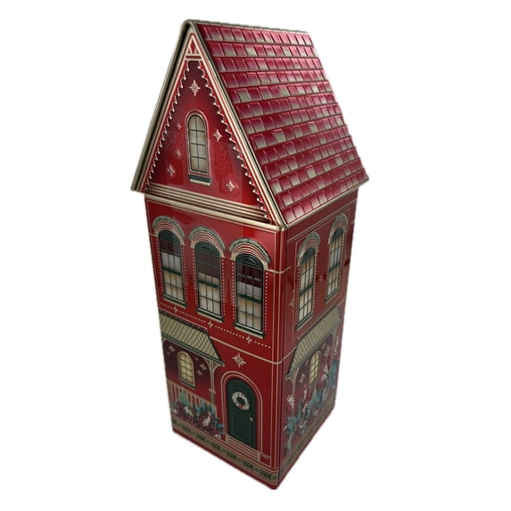 The Silver Crane Holiday House Cookie Tin, 12.1 Ounce (Assorted Colors)