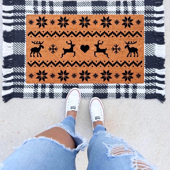 The Simply Rustic Barn - Reindeer & Hearts Doormat